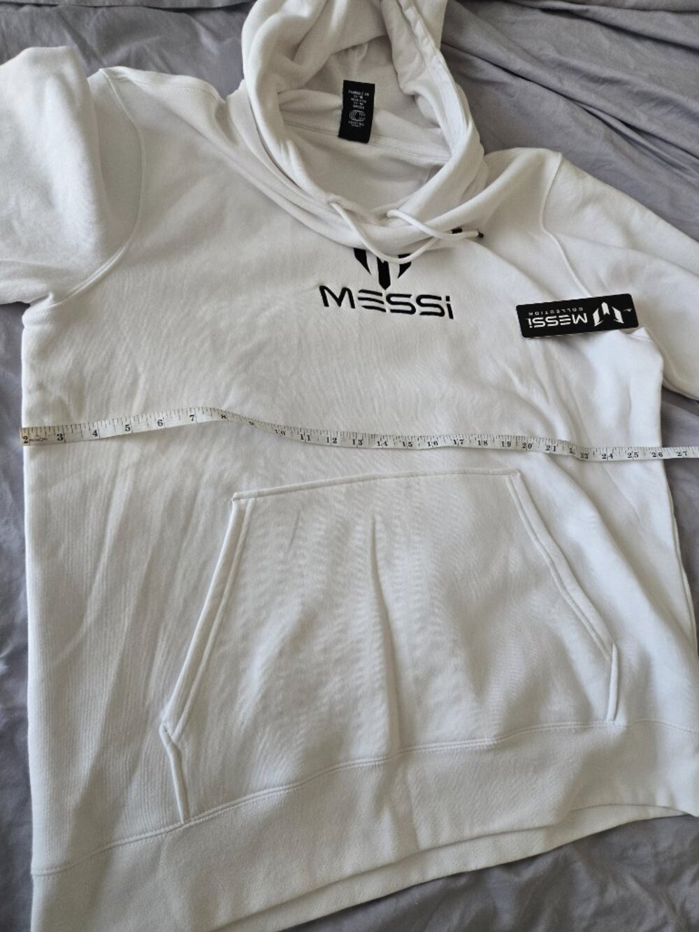 Messi Collection Men's Pullover Light Hoodie Sweatshirt Size X-Large White - Picture 2 of 6